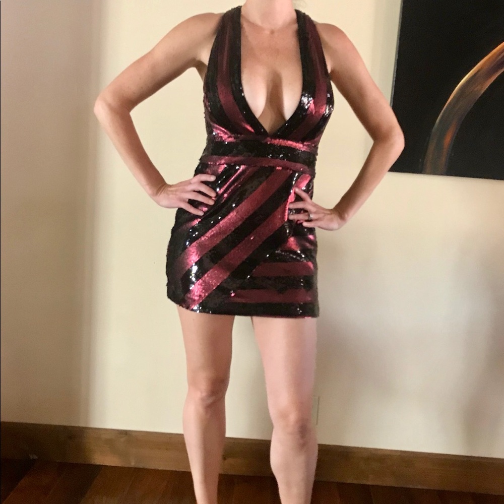 Milly Sequined Striped Sheath Cocktail Dress